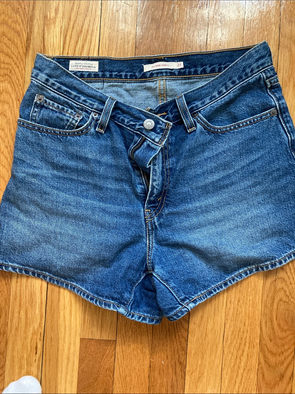 Levi's Dark Blue High-Rise Denim Shorts